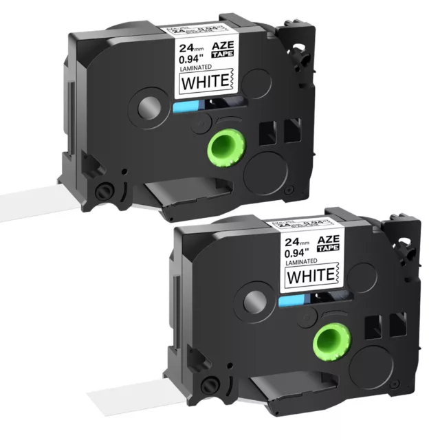 2PK Compatible with Brother PT-E550W TZ-251 Black on White Label Tape 0.94"