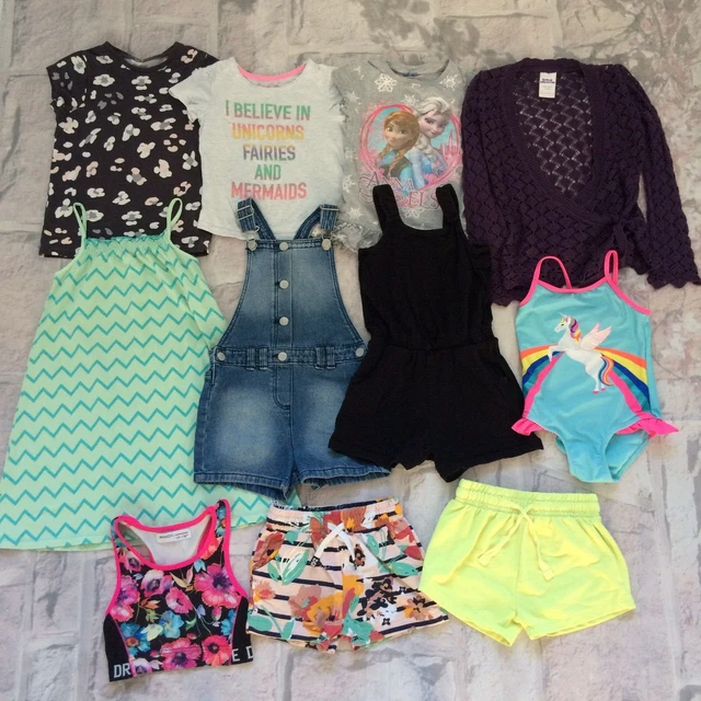 Girls Clothes Bundle 5-6 Years H&M Minoti Etc Playsuit Tops Dress Swimwear Etc