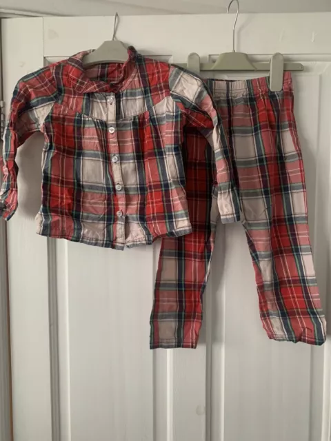 Pigiama tradizionale natalizio tartan rosso Next età 2-3 anni