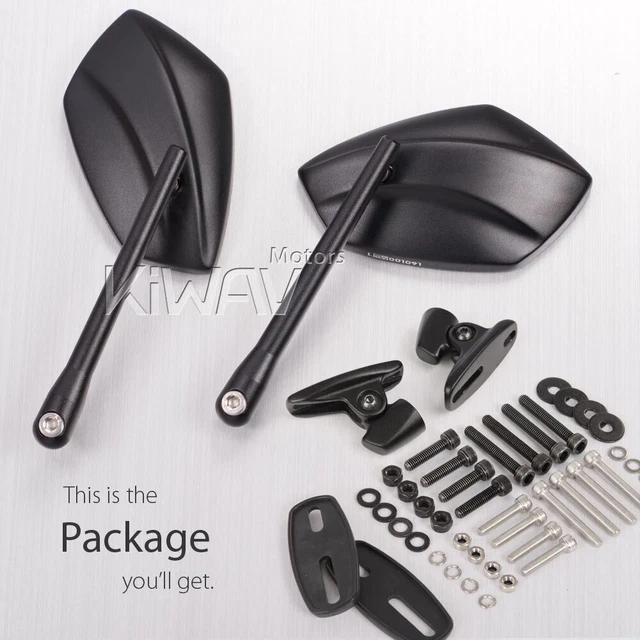 Rétroviseurs convex noir PalmII base noire pour Ducati 959 1299 Panigale 16'