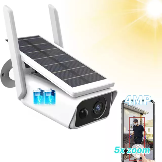 4MP Security Camera Outdoor Wireless Solar/Battery WiFi Home Battery CCTV Energy