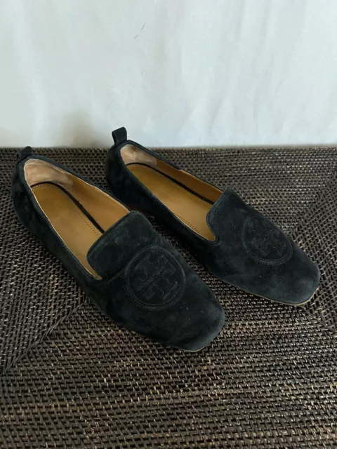 Tory Burch Leigh Silk Suede Loafer Shoes Size 7