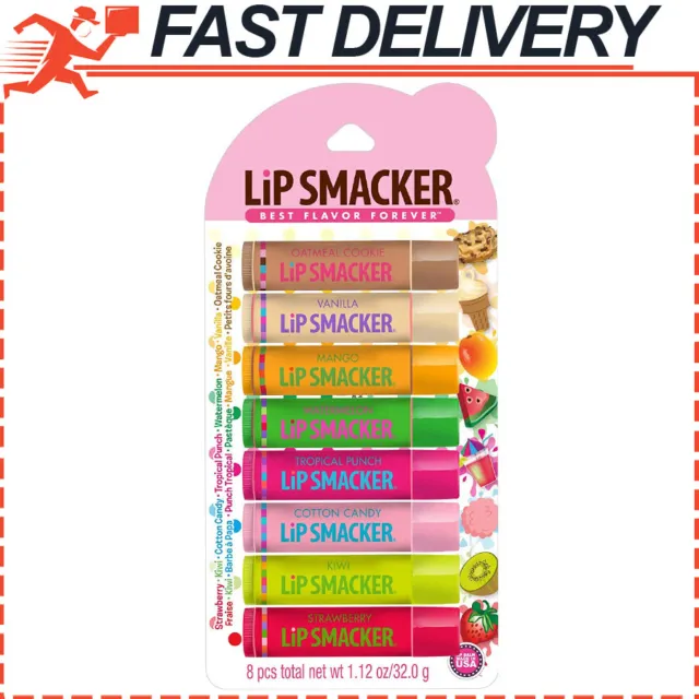 8-Pack Lip Smacker Original & Best Holiday Variety Flavored Lip Balm Party