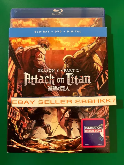 Attack on Titan Season 3 Part 2 Limited Edition Blu-ray & DVD Brand New  Sealed