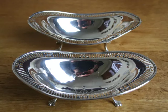 A Pair of Hallmarked Silver Edwardian Bon-Bon Dishes