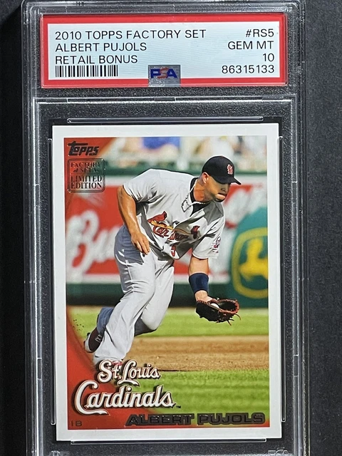 2010 TOPPS FACTORY Set Bonus Retail #RS5 Albert Pujols MLB LEGEND PSA ...