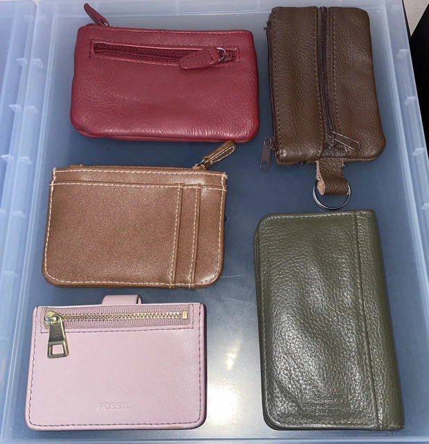 Lot of 5 Coin Change ID Credit/ Business Card Cases Wallets Bags