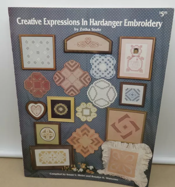 1990 Folleto de patrones de expresiones creativas en bordado hardanger