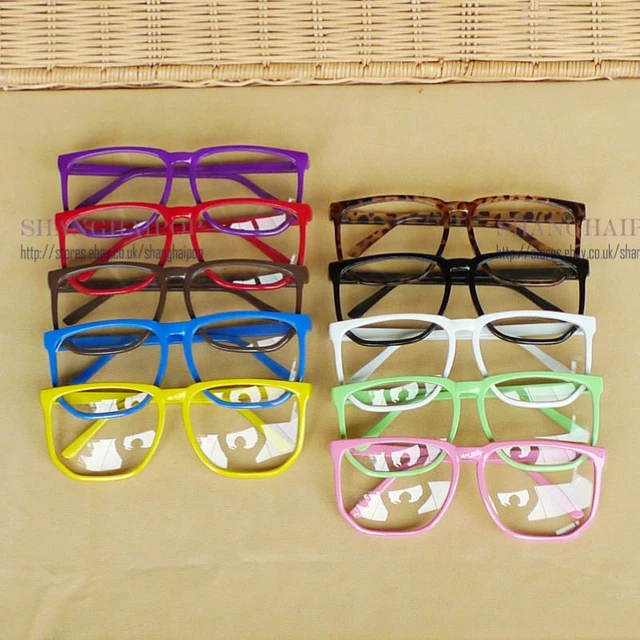 LARGE NERDY GLASSES Clear Lens Big Square Frame Party Nerdy Geek