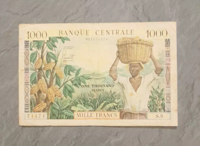 Billet 1000 Francs Banque Centrale Cameroun Non Date Banknote