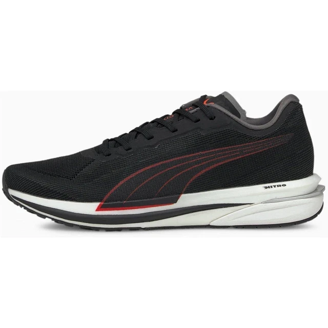 Puma Mens Velocity Nitro Running Shoes Trainers Lace Up Low Top - Black