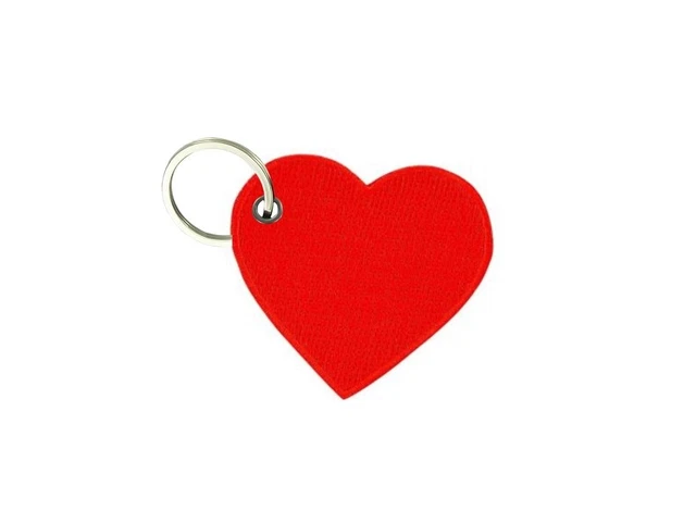 Porte-clés Brodé Patch écusson – Cœur Rouge « Amour Love » – Tissu Multicolore – Neuf Avec étiquette – Fabriqué En France