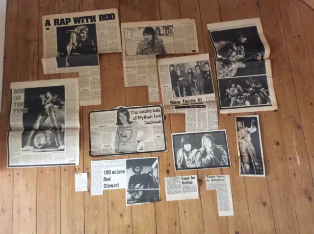 The Faces Rod Stewart Vintage Music Newspaper Articles Cuttings Job Lot Bundle