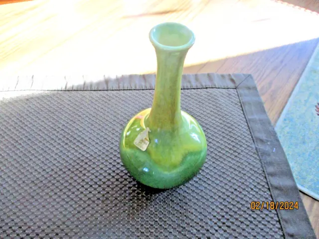 VTG Haeger Pottery MCM Yellow Over Green High Gloss Bud Vase/Gorgeous & Graceful