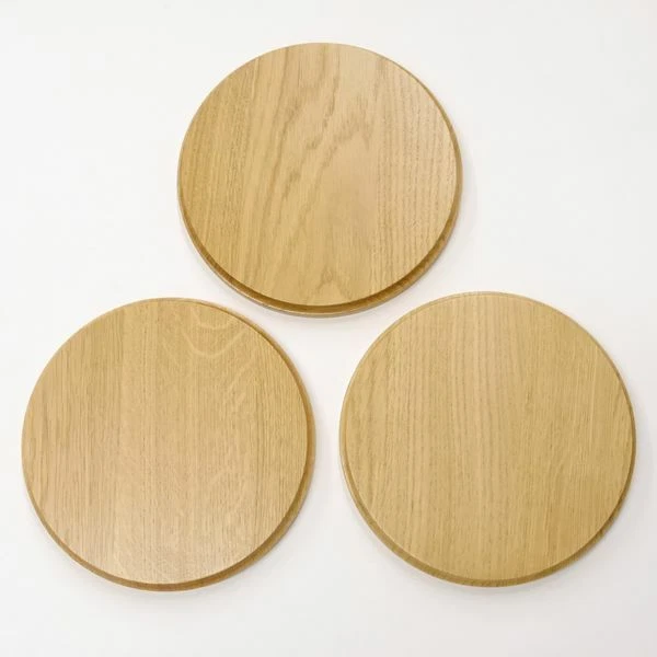 3 Pieza Placa de Jabalí Redondo Roble Claro Af 19 CM Tablero Keiler Gewaffbrett