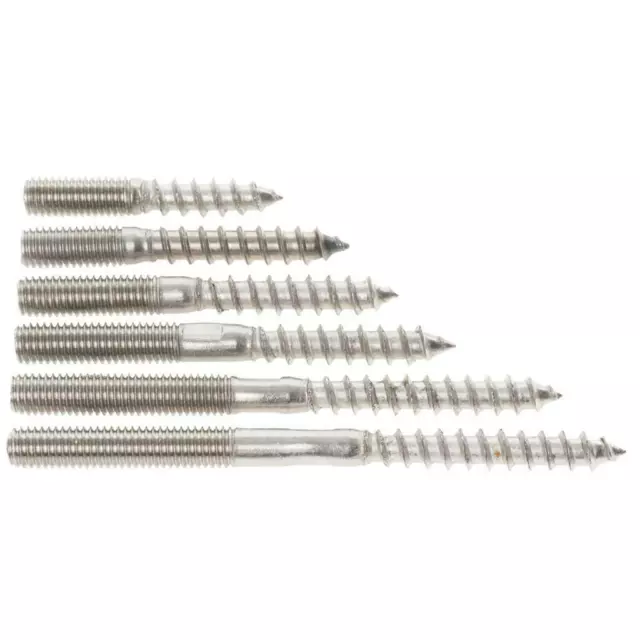 M6 M8 M10 A2 Stainless Steel Wood To Metal Dual Thread Dowel Screws Hanger Bolts