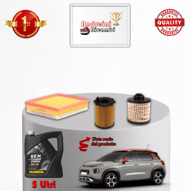 Kit Tagliando Filtri + Olio Citroen C3 Aircross 1.6 Bluehdi 73Kw 99Cv 2017