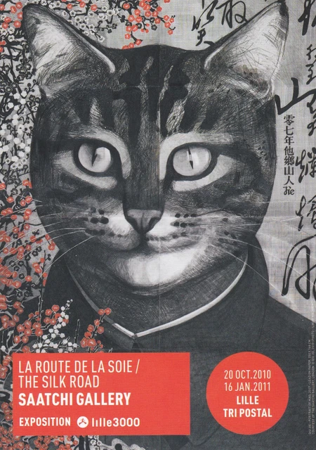 CP Exposition Lille 3000: " la Route de la Soie" Galerie Saatchi. Chat Japonais