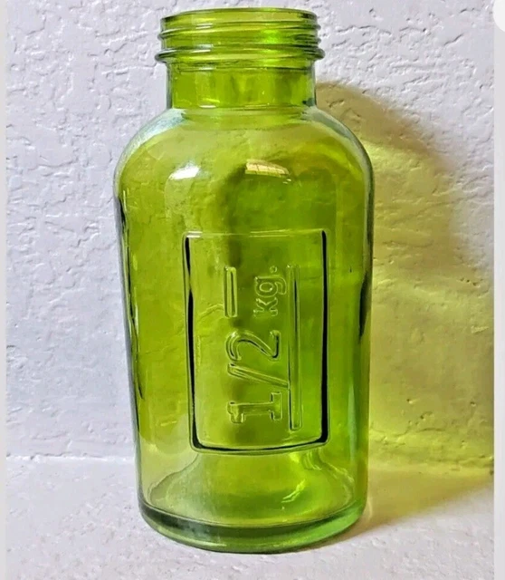 Set of (2) Vintage 1/2 kg glass Apothecary Medicine / Candy Jars