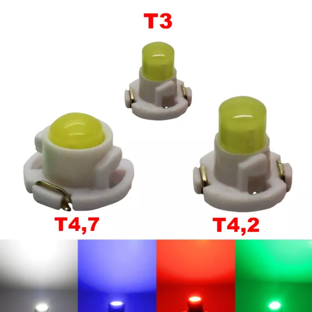 T3 T4.2 T4.7 LED Cob Blanc Bleu Rouge Jaune Vert Du Compteur Habitacle T 3