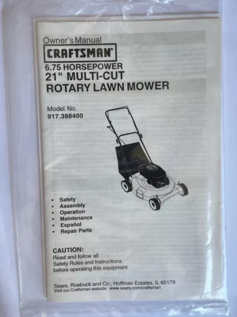 Craftsman platinum 6.75 discount 190cc manual