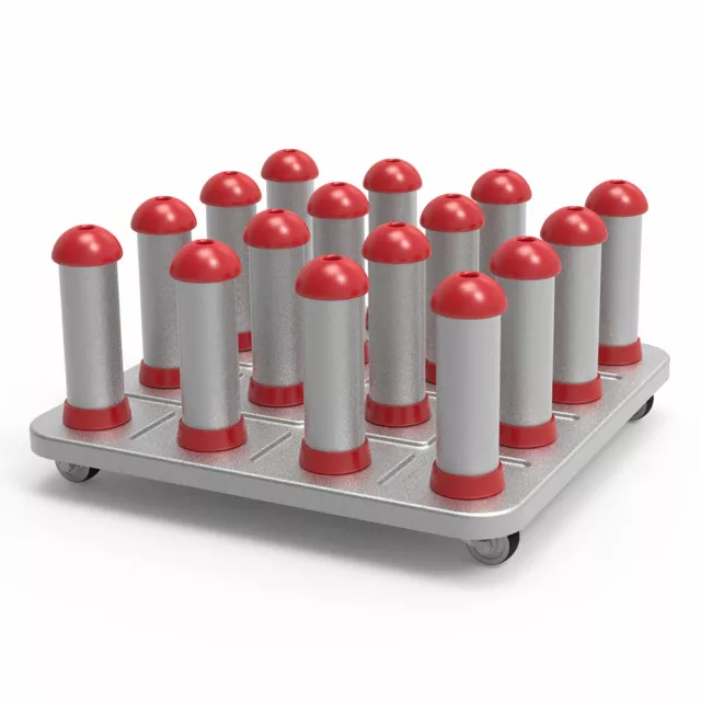 Industrial Mobile Vinyl Roll Storage Rack Roll Material Low Floor Rack 16 Spokes