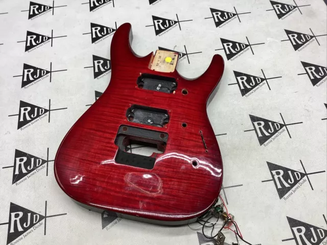 Jackson Japan Dinky DKMG Electric Guitar Body Red Flame Arched Top