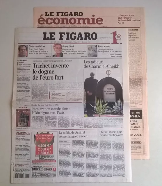 LE FIGARO N°18 483 du 09/01/2004 - Les Adieux de Charm el-Sheikh / Darry Cowl