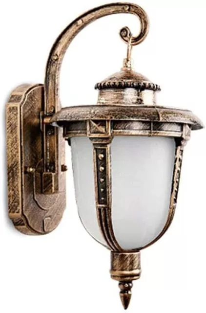 lampada lampione lanterna applique da muro vintage in ferro battuto E27 IP55 3