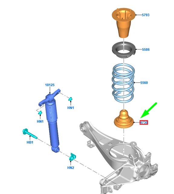 Ressort Arrière Siège Inférieur FEBEST VWSI-1K0LOWR - Pièce Rechange Caoutchouc Pour Suspensions Auto - 8