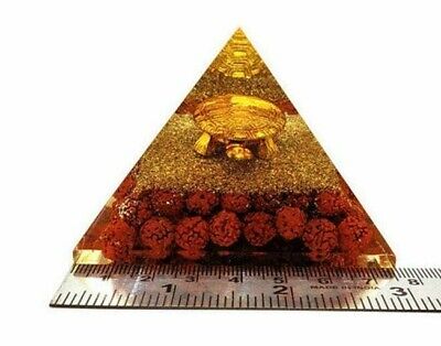 X-LG 70-75 MM Orgonite Pyramid Rudraksha Orgone Tortoise For Long Life Peace