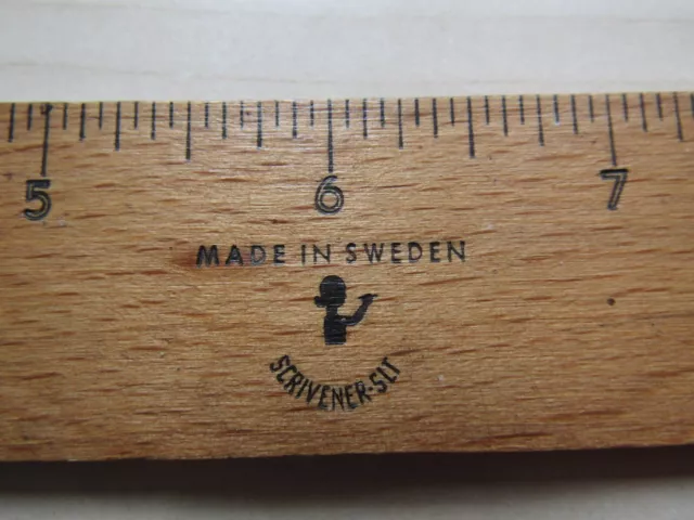 Scrivener-SLT Vintage Wooden Ruler - Made in Sweden