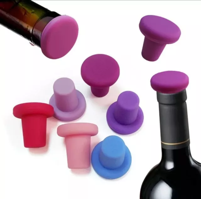 Tapón de silicona para botellas de vino, 6 colores, herramientas de preservación