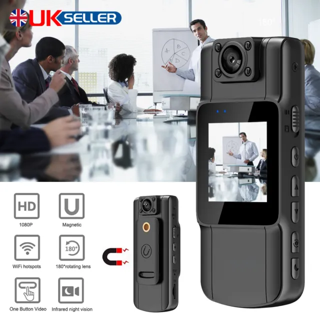 1080P HD Camcorder Mini Pocket WiFi Camera Police Body Video DVR IR Night Vision