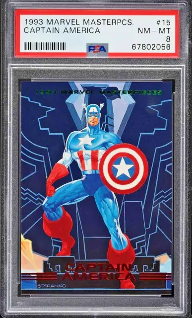 1993 Skybox Marvel Masterpieces Captain America #15 PSA 8 NM-MT