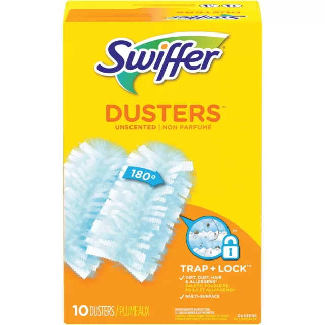 Swiffer Refill Dusters Dust Lock Fiber Light Blue Unscented 10/Box 4 Box/Carton