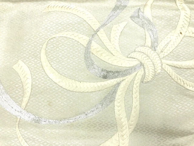6532064: Japanese Kimono / Antique Nagoya Obi / Embroidery / Kumihimo Cord