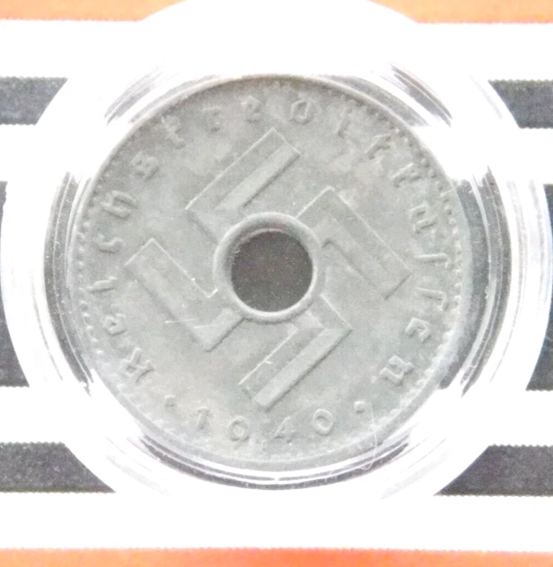 GERMAN Coin 5 PFENNIG 1940 A REICHSKREDITKASSEN Military SWASTIKA 3rd WW2 +NICE+