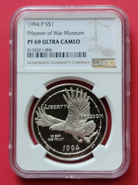 1994 P Prisoner Of War Museum NGC PF 69 Ultra Cameo Proof 90% Silver Dollar