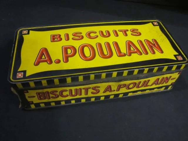 Ancienne Boîte en Tôle Publicitaire #15 - Biscuits A. Poulain