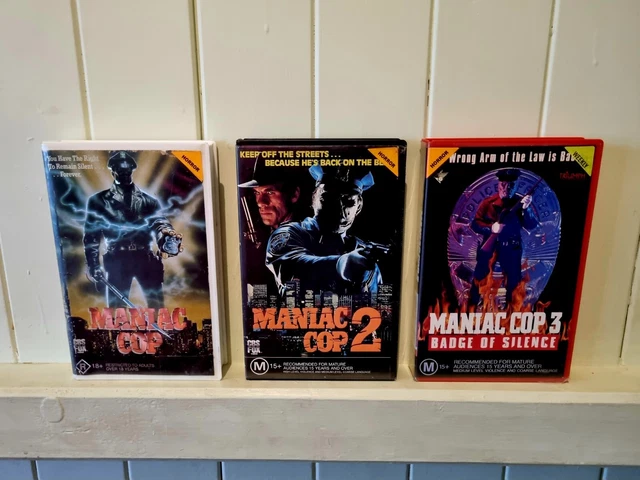 MANIAC COP 1 2 3 Rare Vhs Movie Horror Thriller Ex rental Video