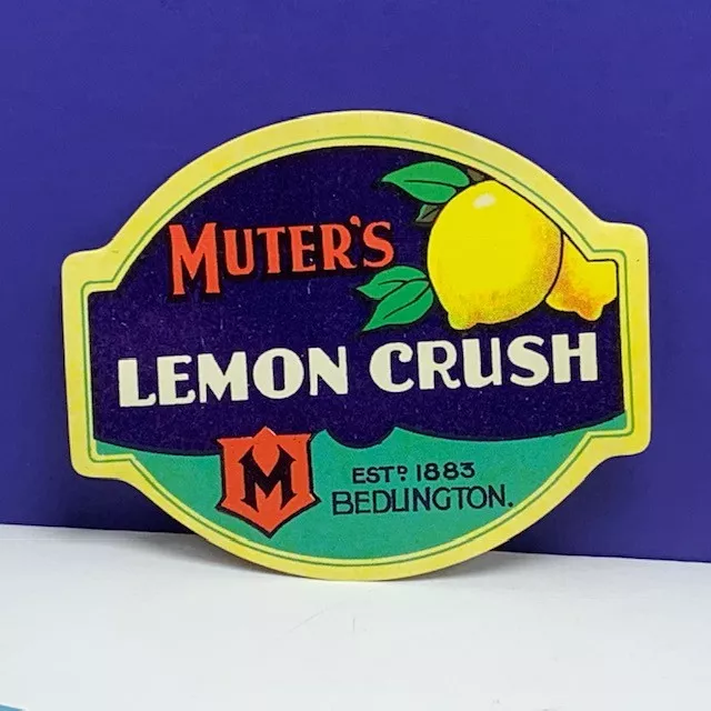 Vintage label soda pop ephemera advertising Muters lemon crush Bedlington uk mcm