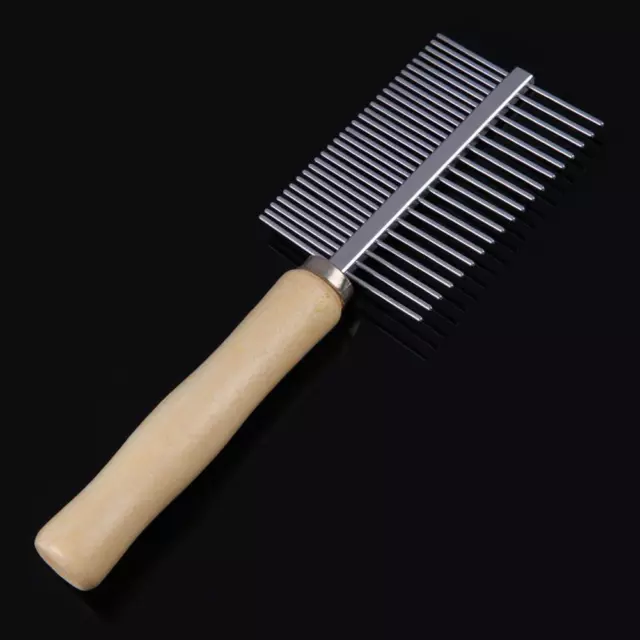 fr Dog Hair Comb Double Row Dogs Hair Removal Brush Wood Handle Pro Pet Accessor