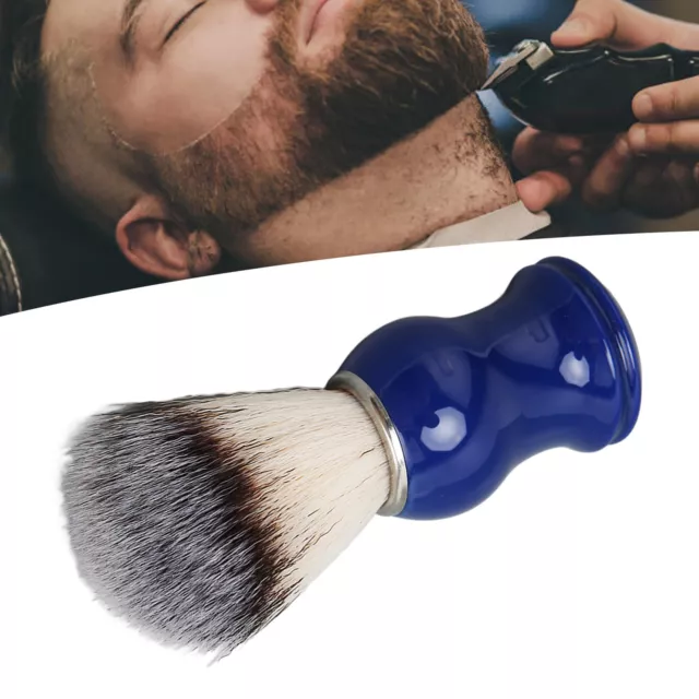 2 Colors Handcrafted Shaving Brush Blue Handle Silver Ring Men Shaving DY9