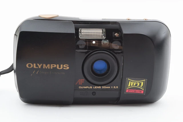 [Near MINT] Olympus mju Black Panorama 35mm f/3.5 Film Camera From JAPAN #215