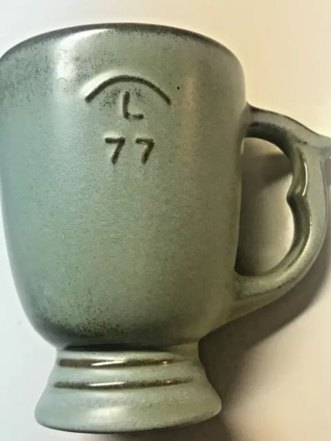 1969-1991-Sapulpa Oklahoma-Frankoma Pottery FP-C12 Coffee Cup-Prairie Green (V)