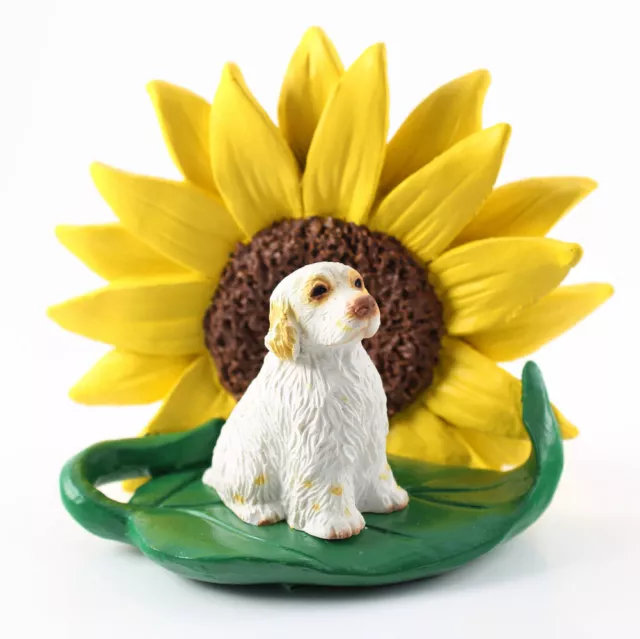 Clumber Spaniel Sunflower Figurine