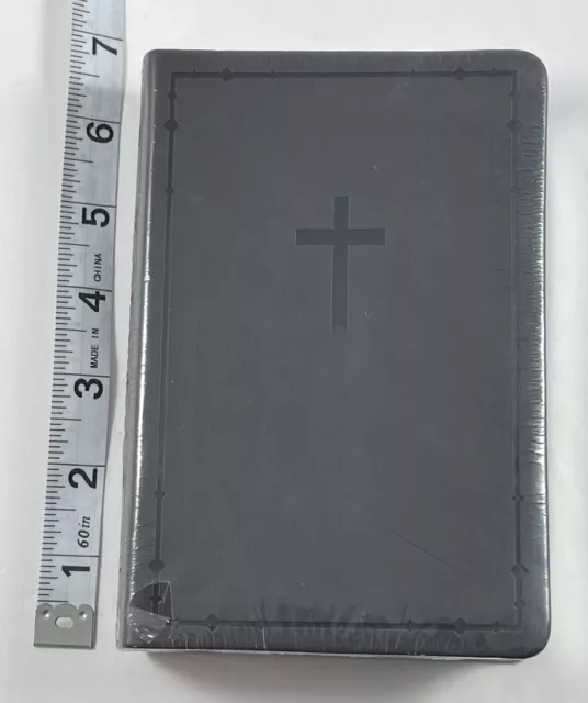 NIV Compact Pocket Bible-Charcoal-Italian Duo-Tone-Zondervan-New-Factory Sealed