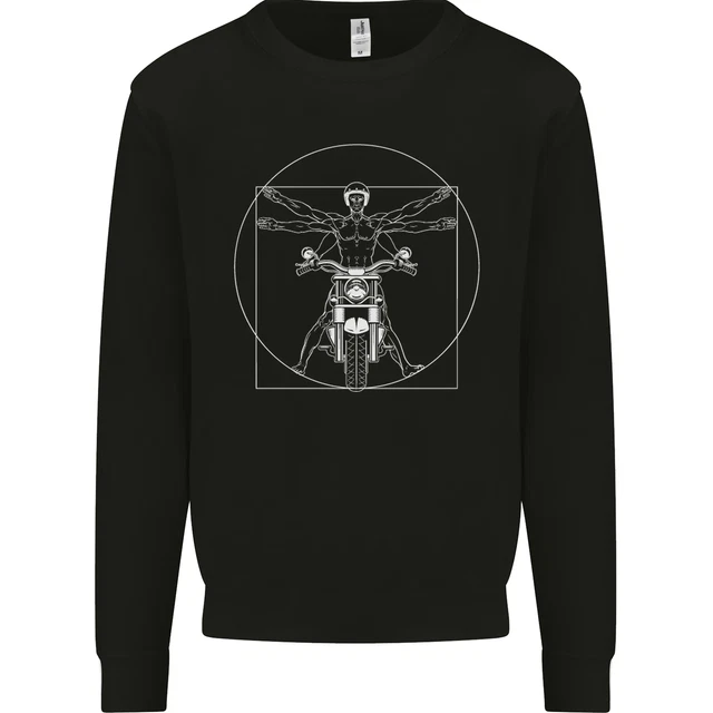 Maglione Felpa Vitruvian Biker Moto Moto Bambini