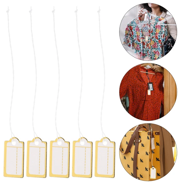 200Pcs Paper Price Tags Jewelry Tags with String Jewelry Tags Hanging